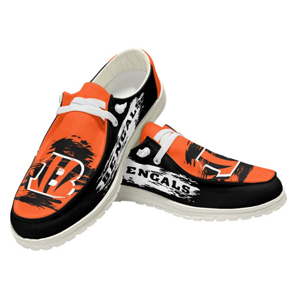 Women's Cincinnati Bengals Loafers Lace Up Shoes 002 (Pls check description for details)